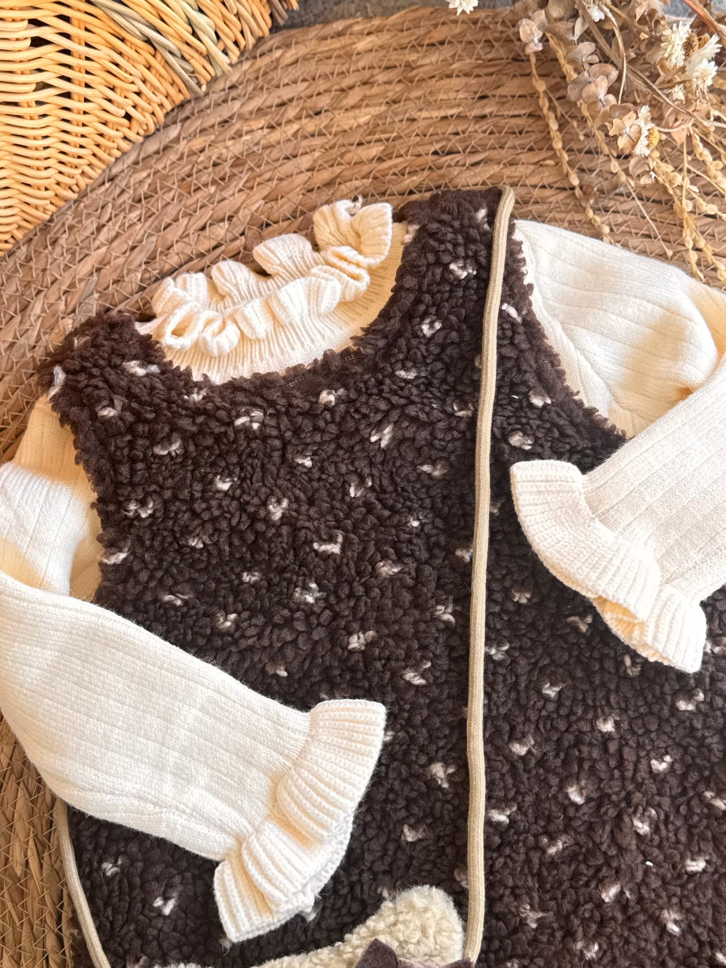 Cozy Cocoa Kitty Pinafore Set