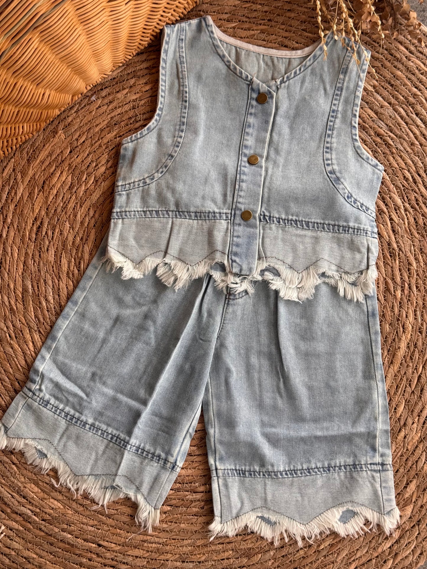 Frayed Edge Denim Set