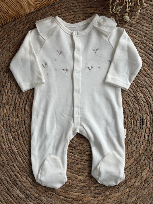 Meadow Ruffle Overall-White