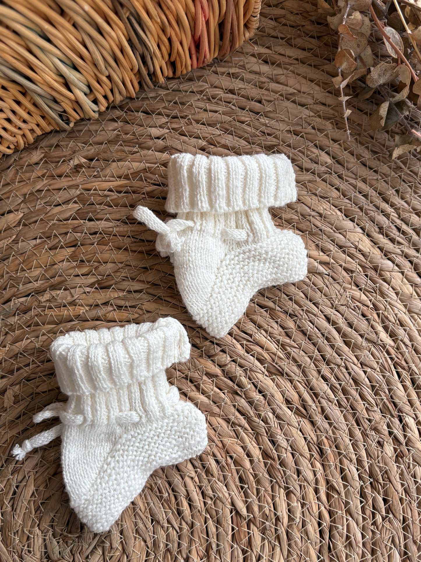 Cozy Cotton Baby Knitted Booties