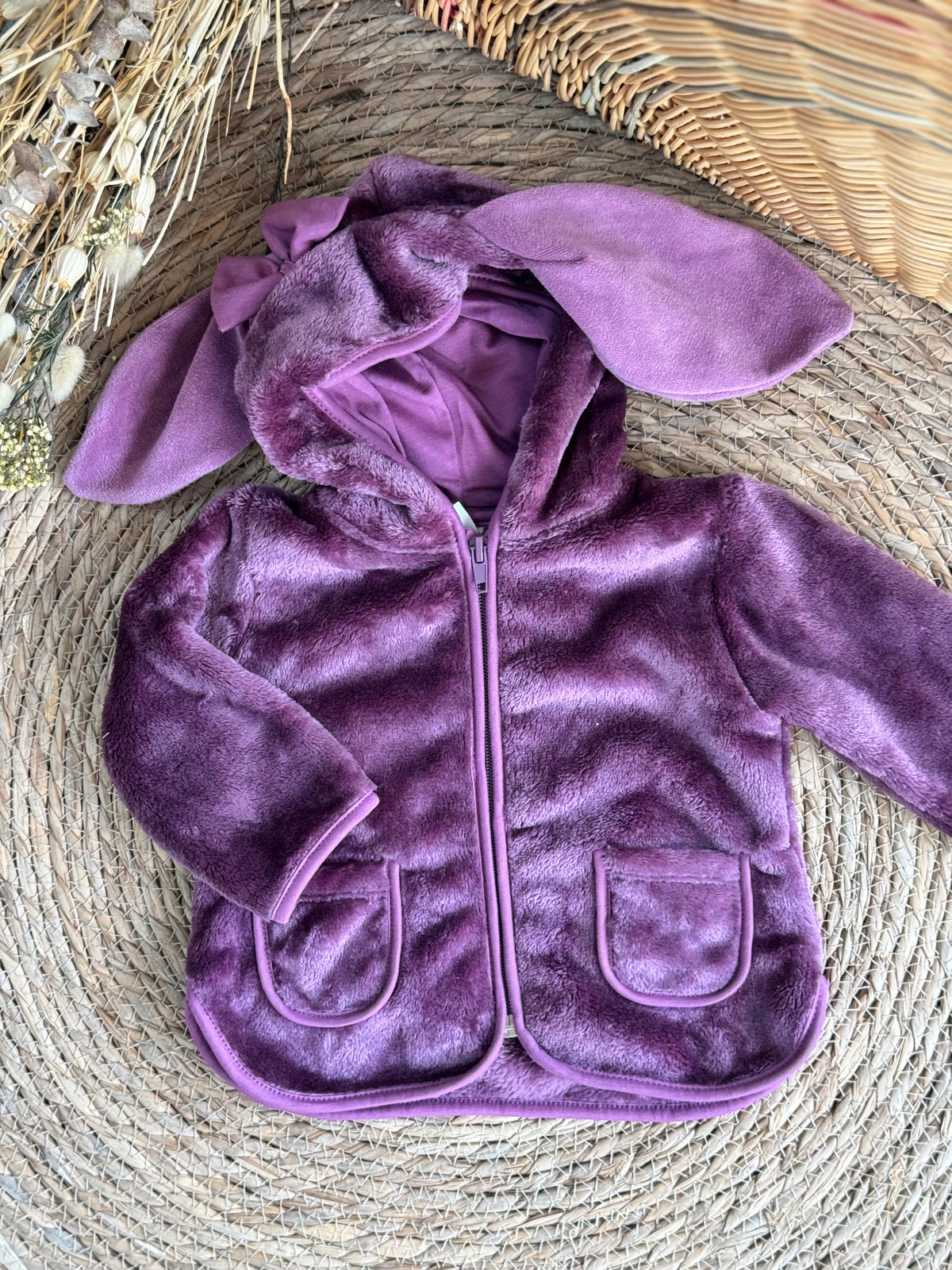 Bunny Velvet Jacket-Purple