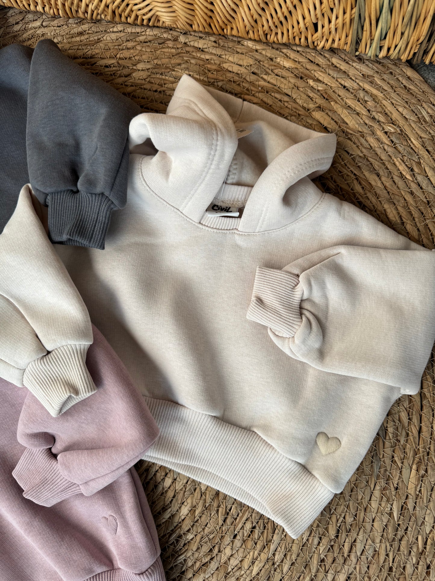 Mini Heart Fleece Hoodie