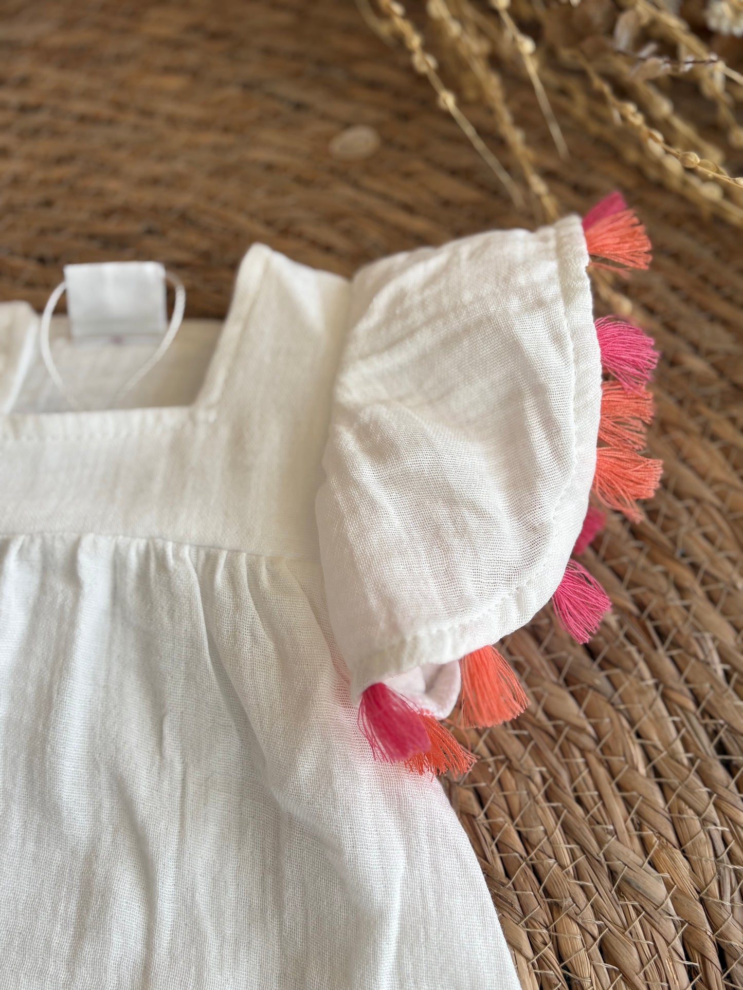 Pompom Linen Dress