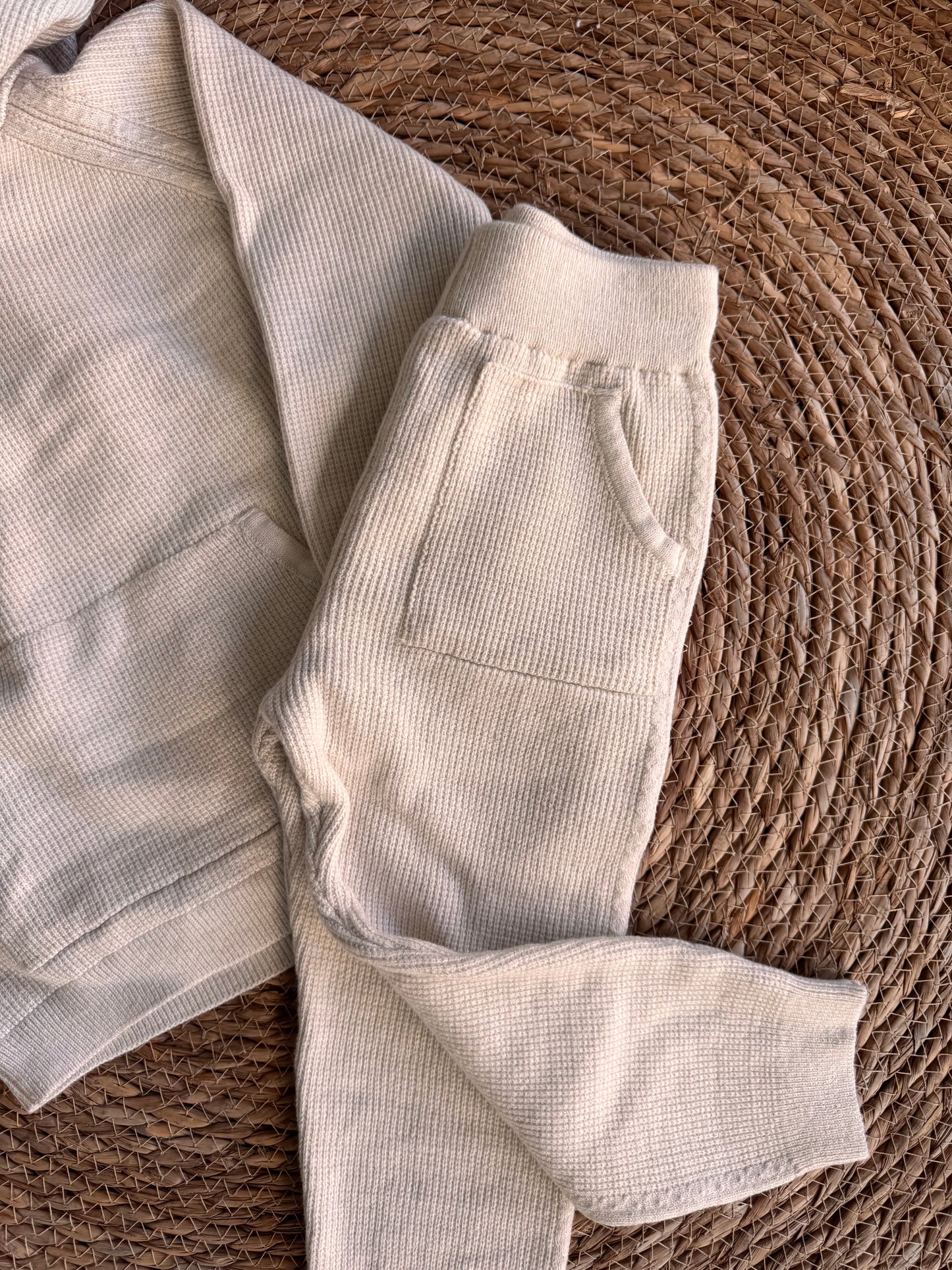 Little Cozy Hooded Knit Set – Cream