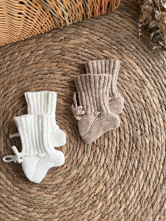 Cozy Cotton Baby Knitted Booties