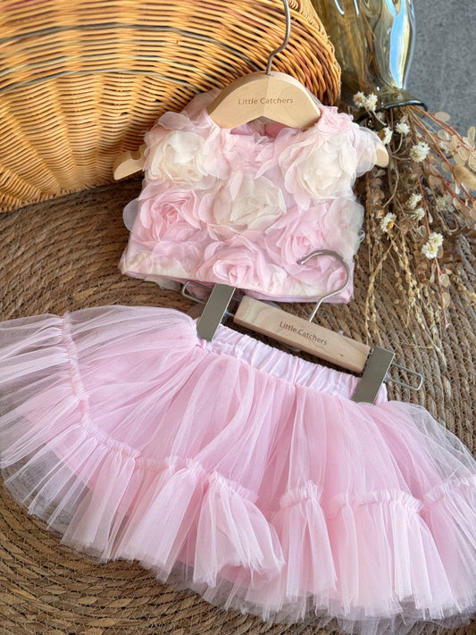 Little Blossom Tulle Set- Pink