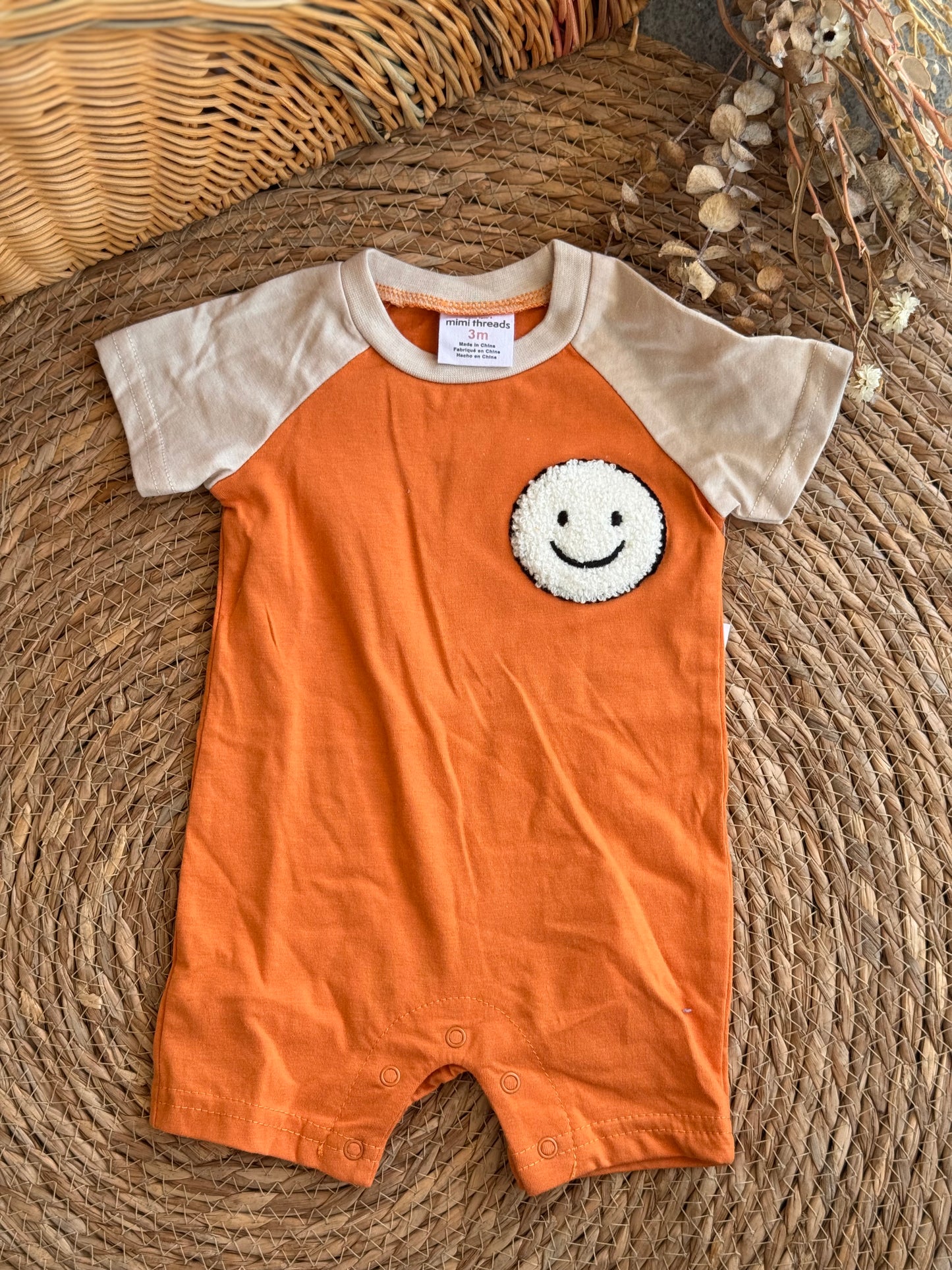 Smile Orange Romper