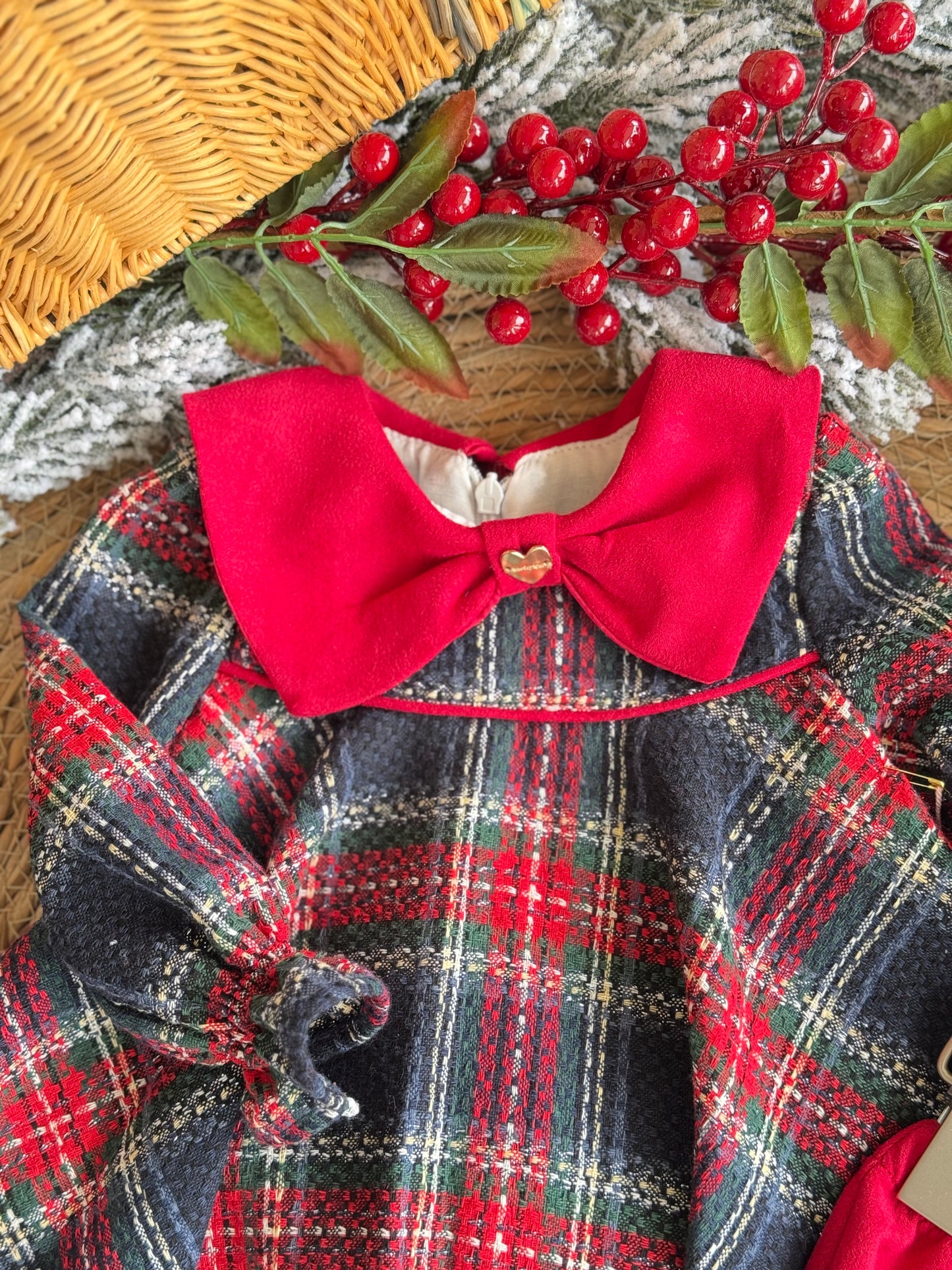 Little Festive Bow Dress – Tartan Red
(Without ballerina)