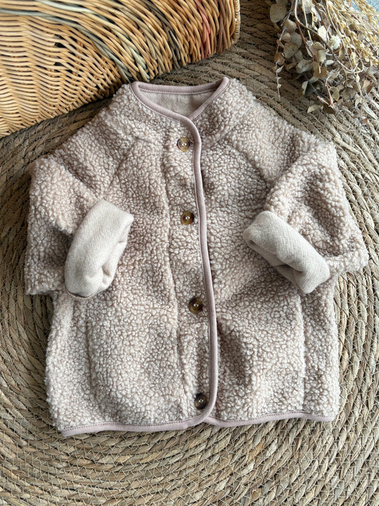 Cozy Fleece Cardigan- Beige