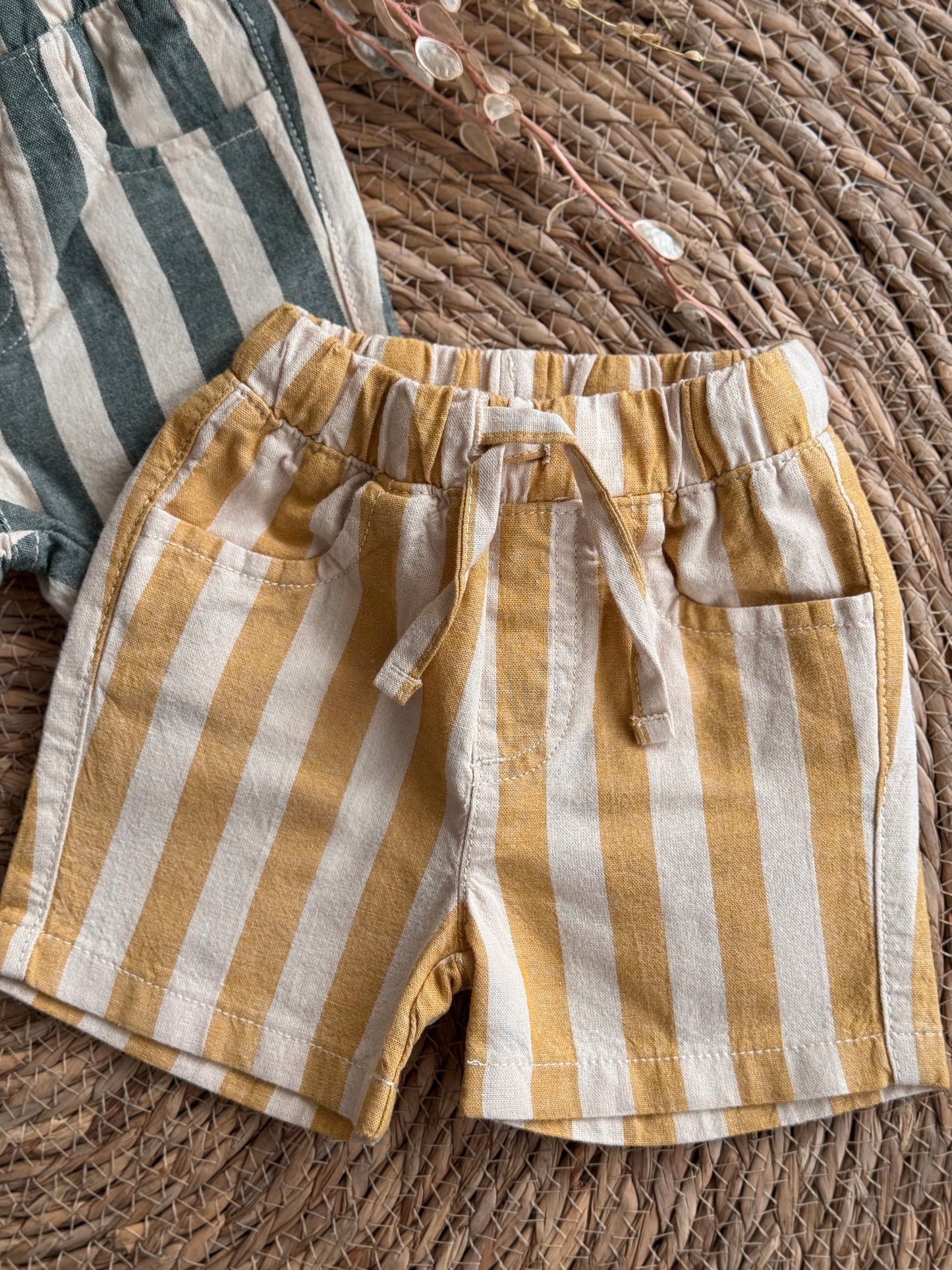 Sunset Stripe Linen Shorts