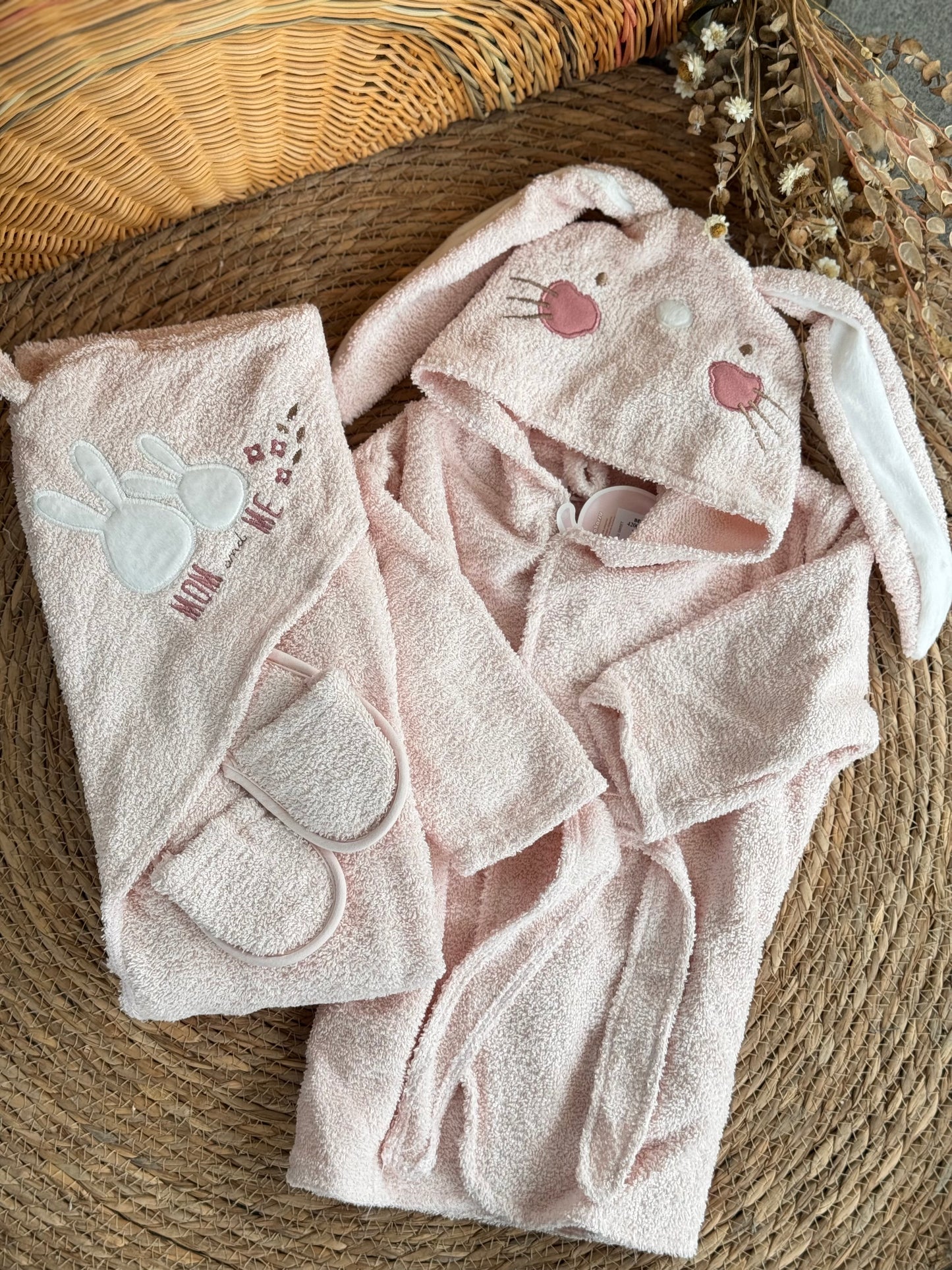Snuggle Bunny Baby Bath Set-Pink
