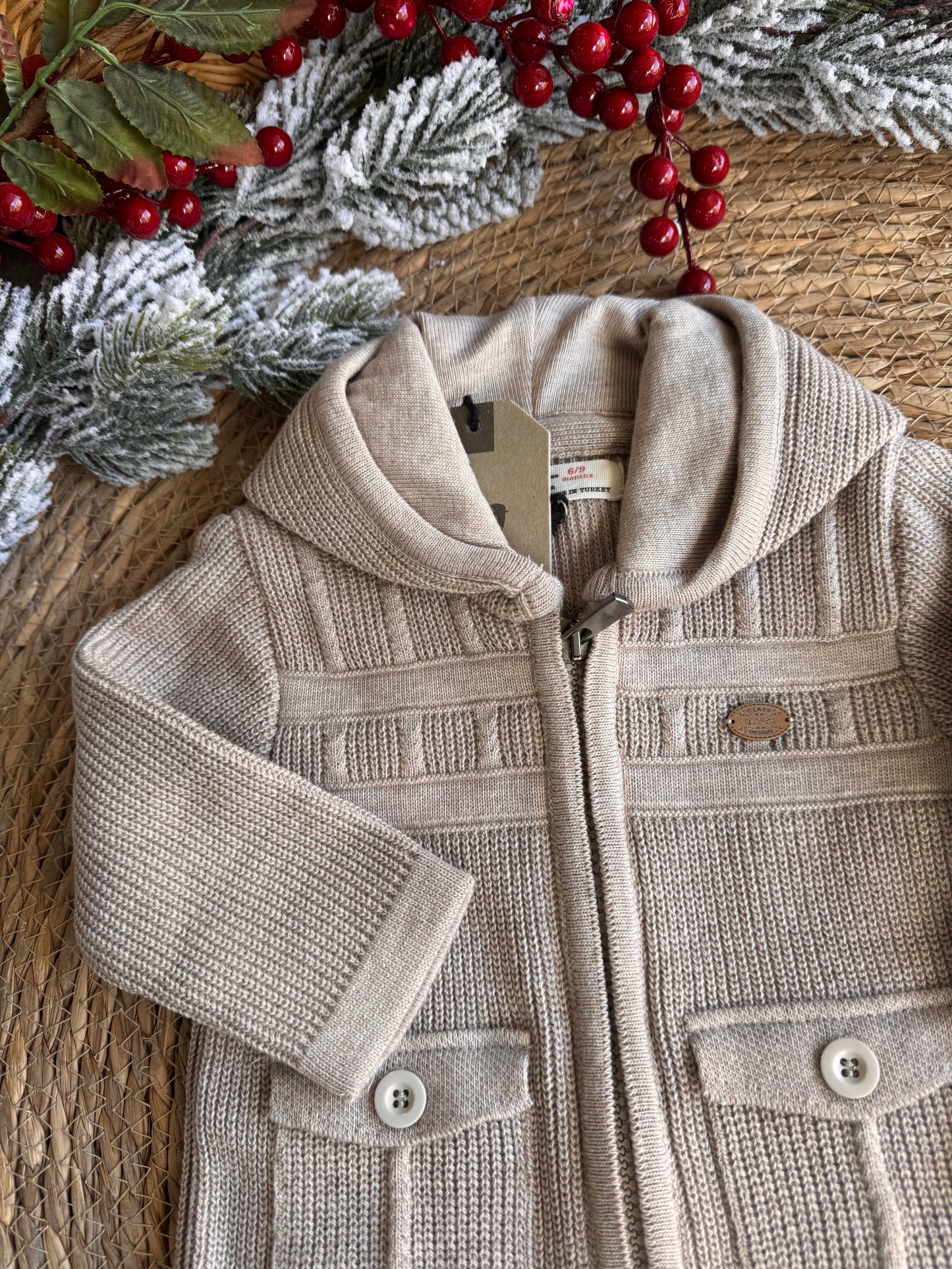 Little Cozy Knit Hooded Cardigan – Beige