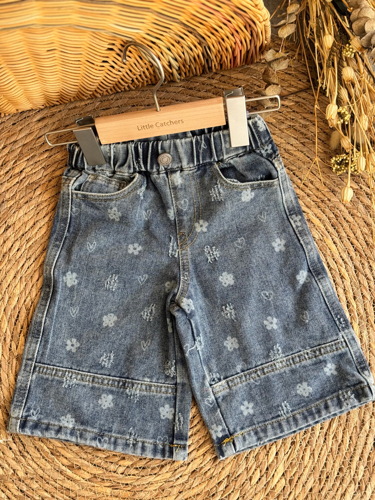 Floral Denim Pants