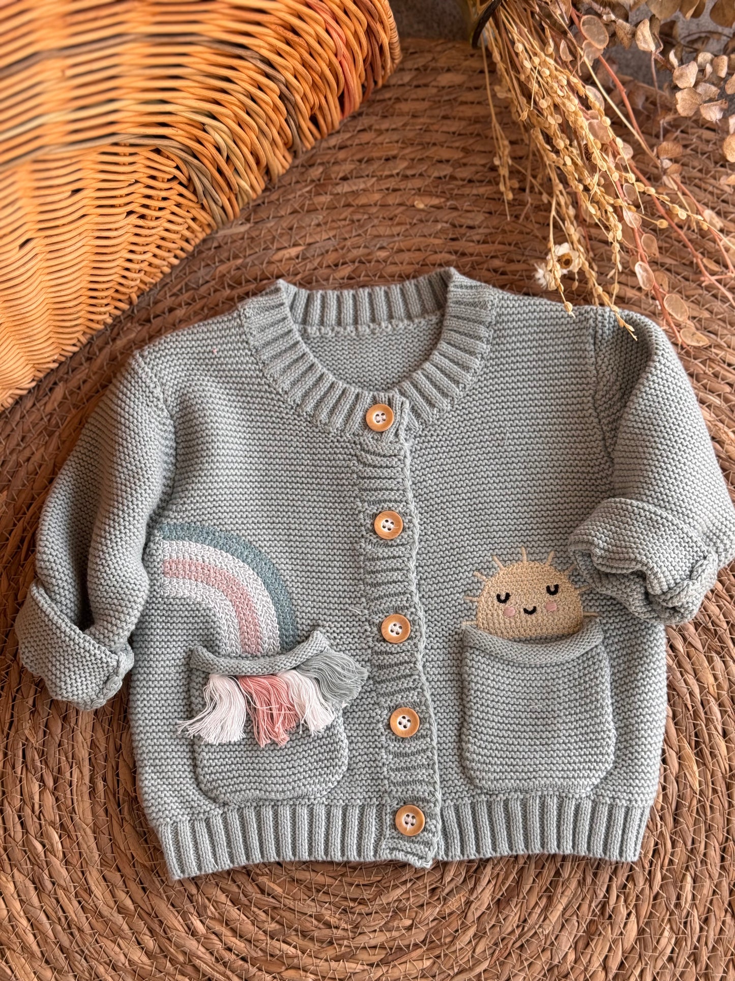Rainbow Pocket Knit Cardigan