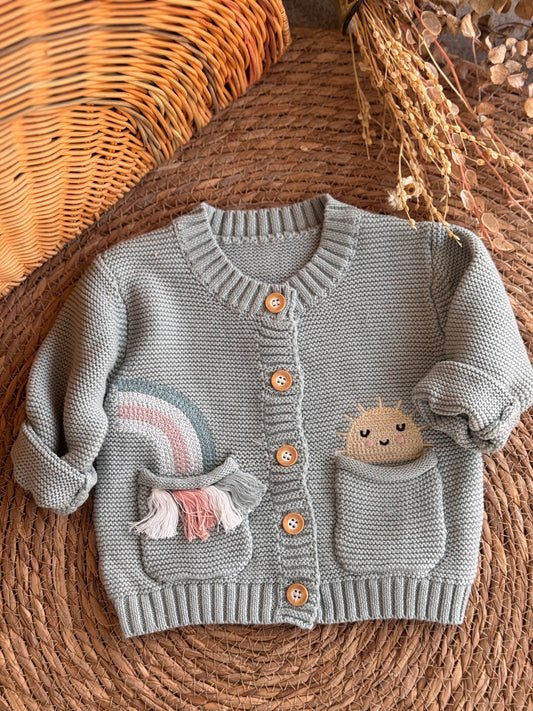 Rainbow Pocket Knit Cardigan