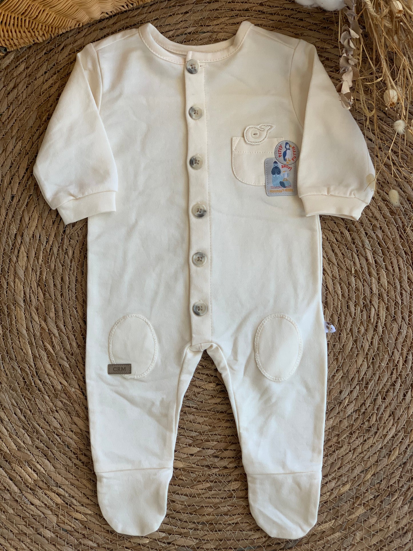 Petey Puffin Overall - Cream