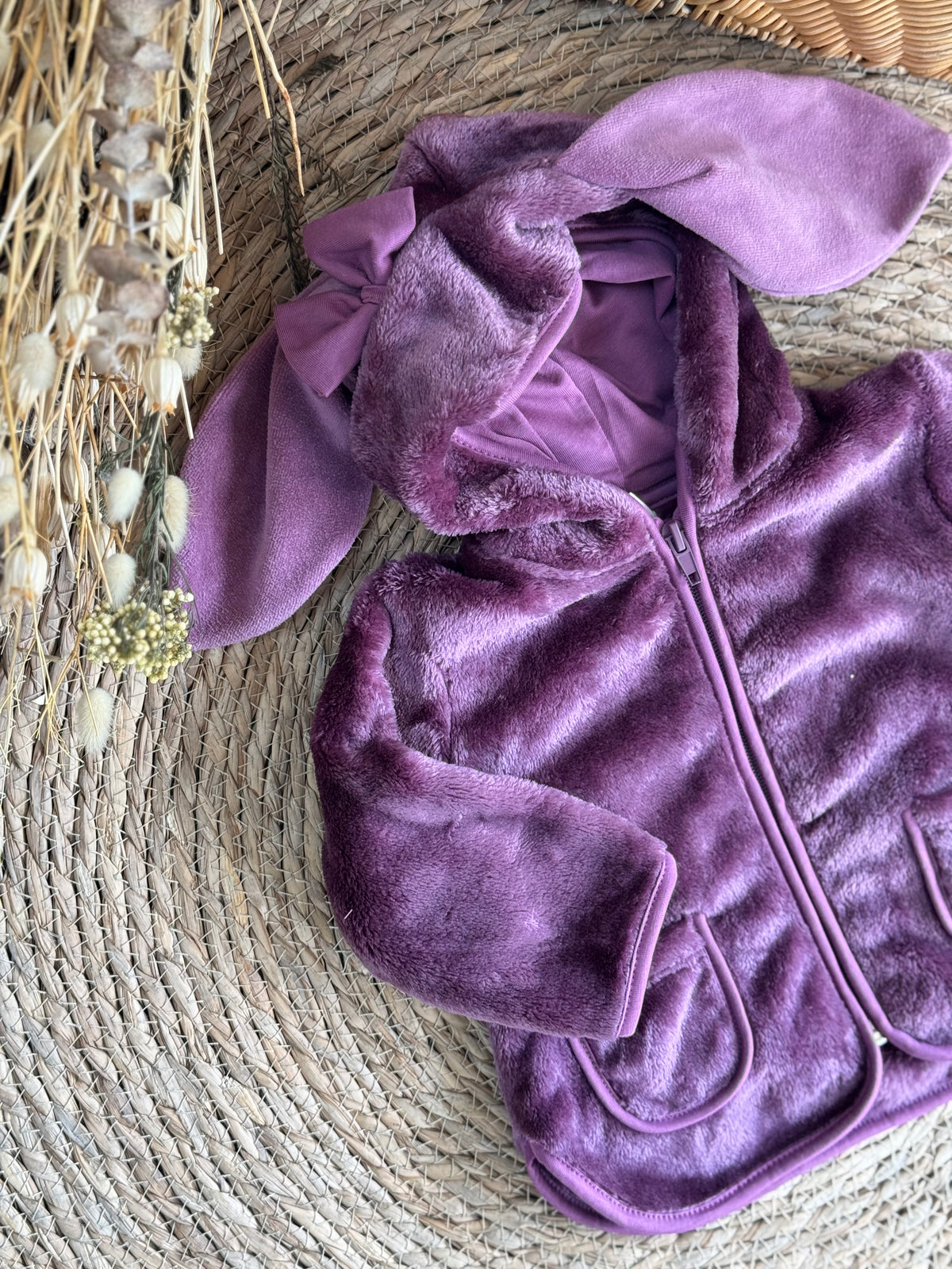 Bunny Velvet Jacket-Purple
