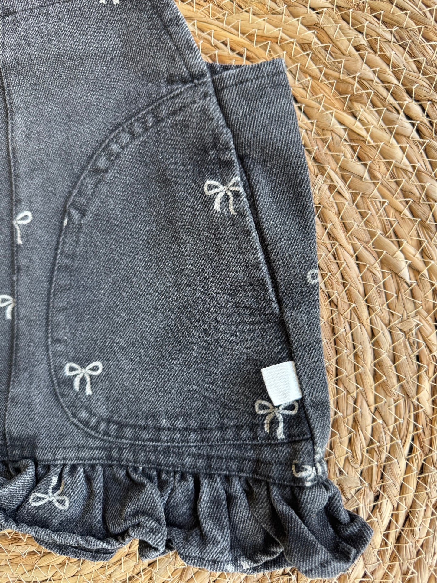 Bow Denim Dress Dungaree