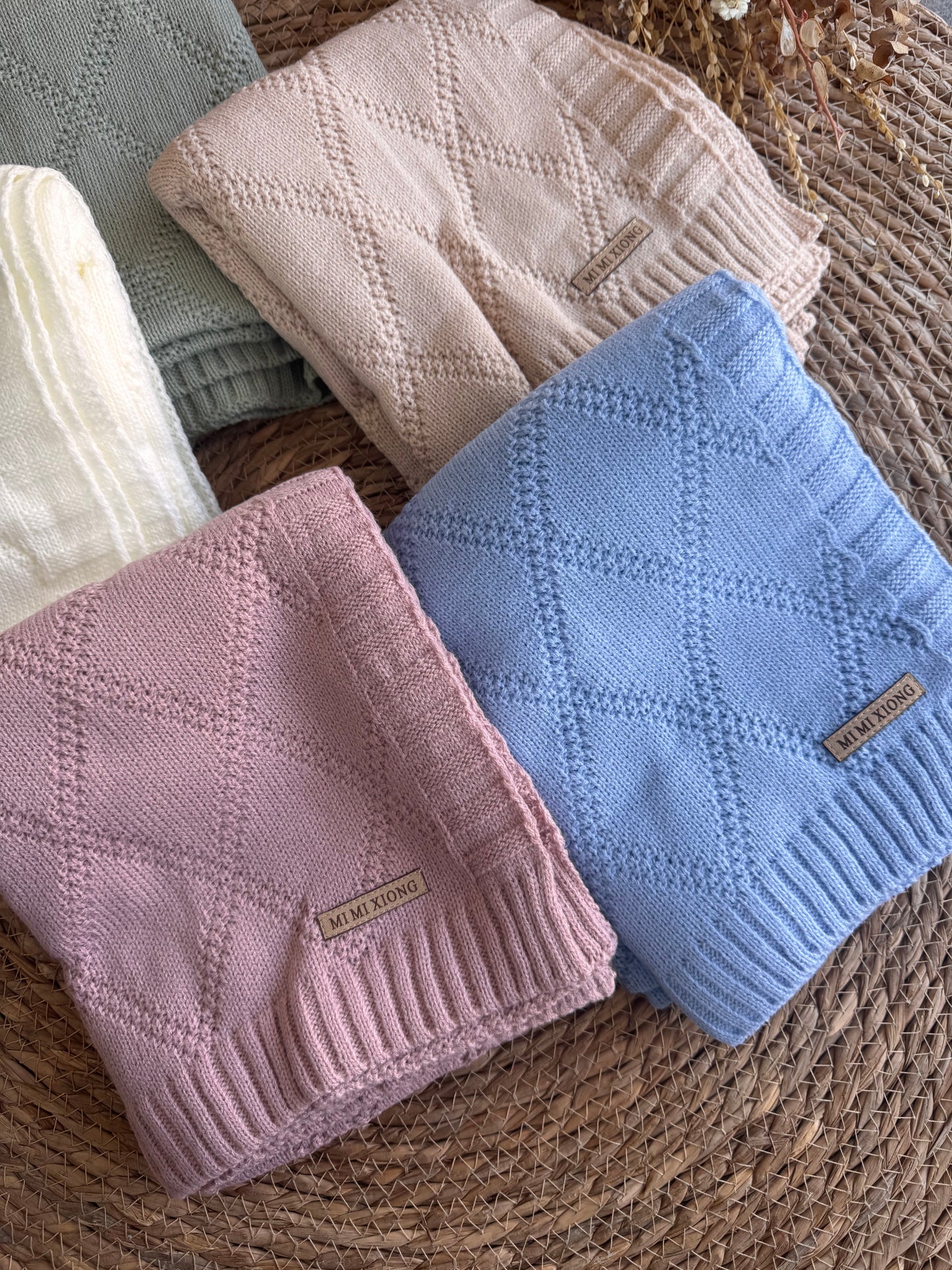 Diamond Knit Baby Blanket