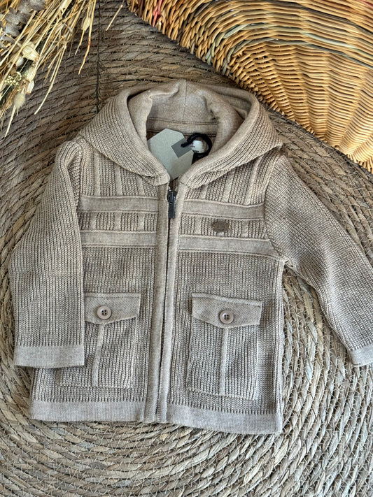 Classic Cardigan With Pocket-Beige