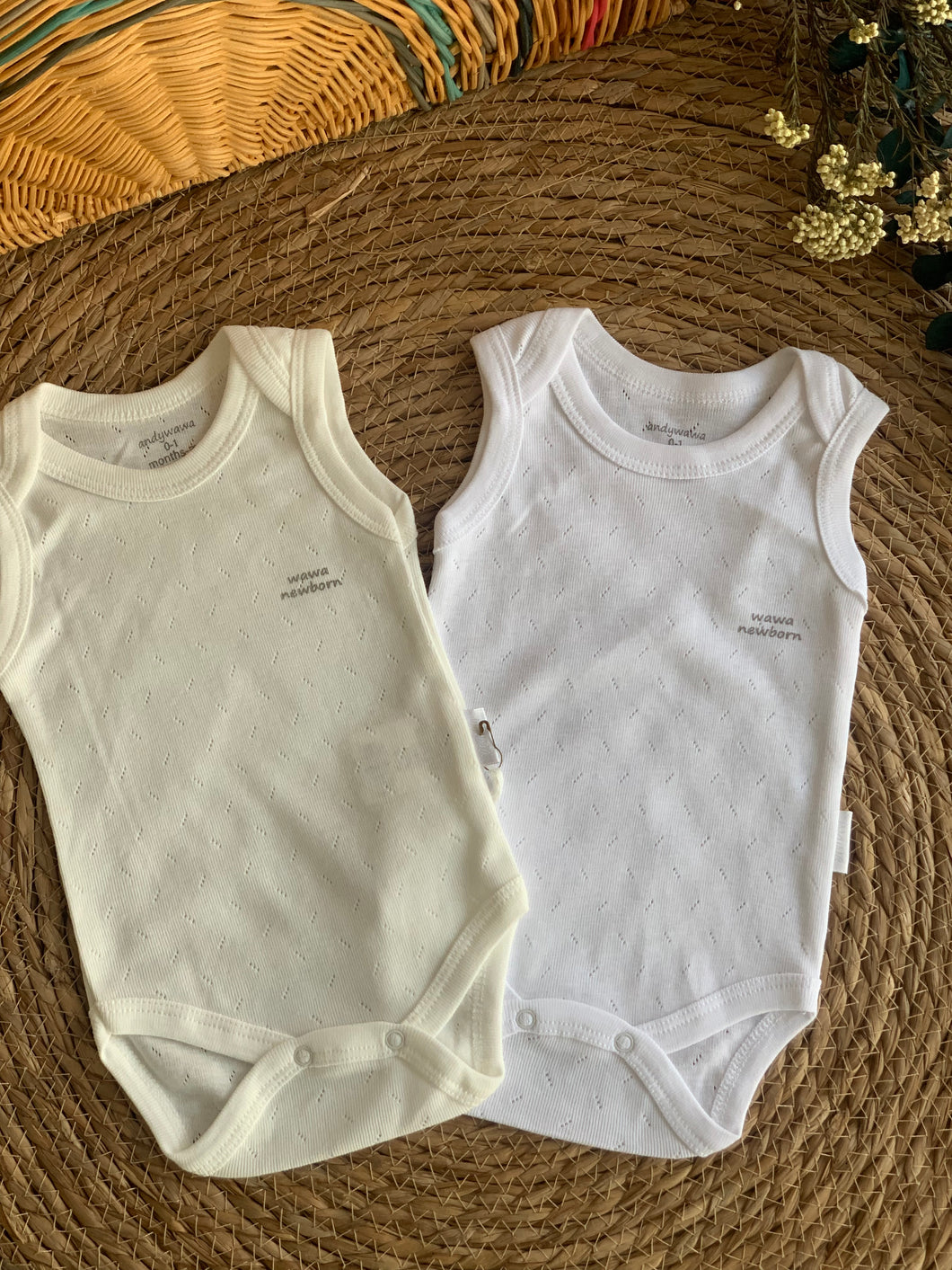 Newborn Set of 2 Bodies-White and Offwhite