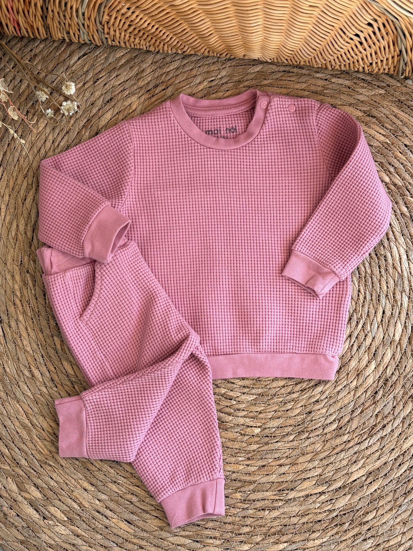 Waffle Set-Dusty pink