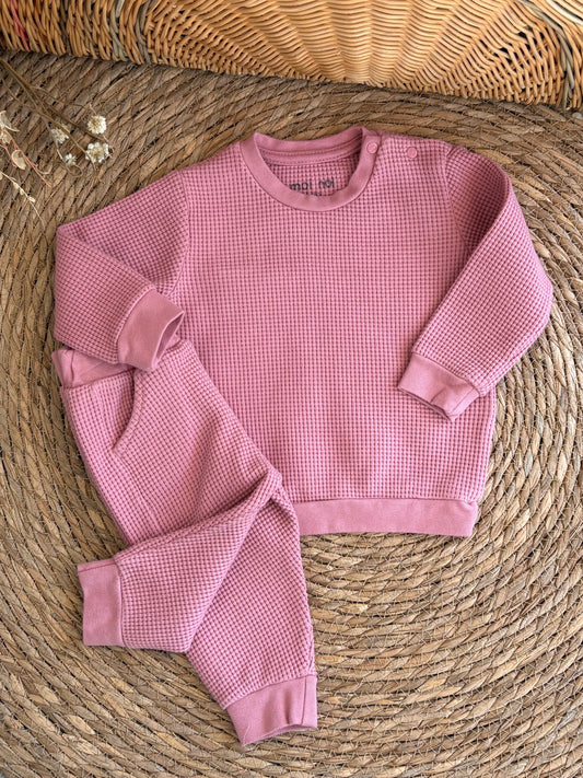 Waffle Set-Dusty pink