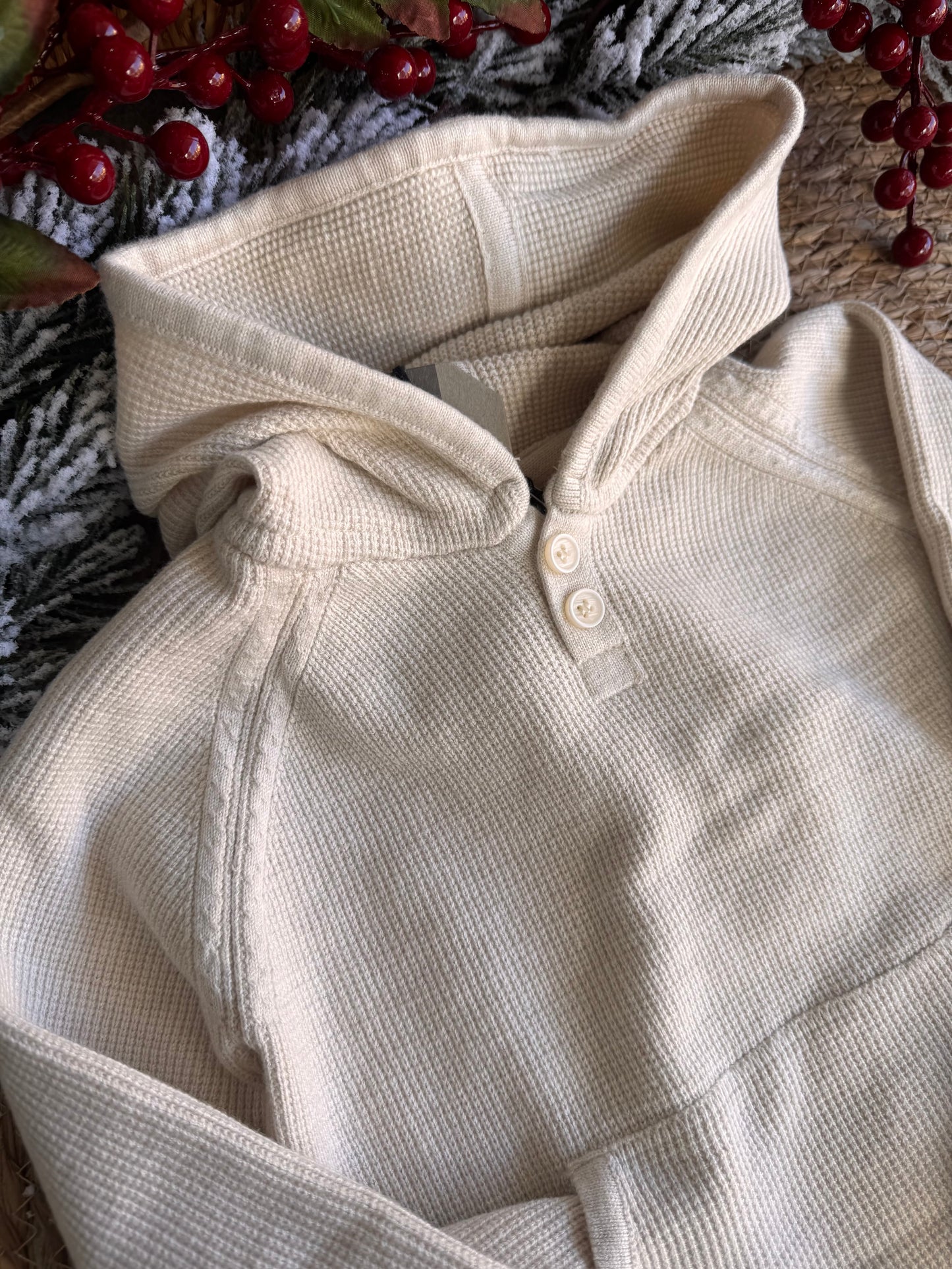 Little Cozy Hooded Knit Set – Cream