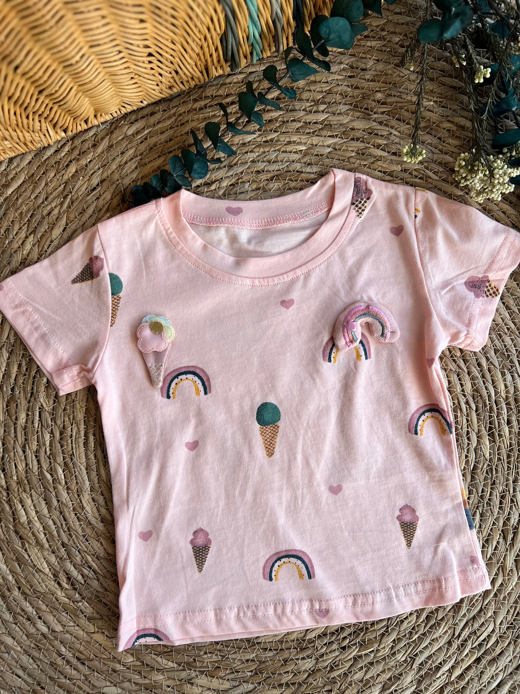 Ice cream T-Shirt-Light Pink