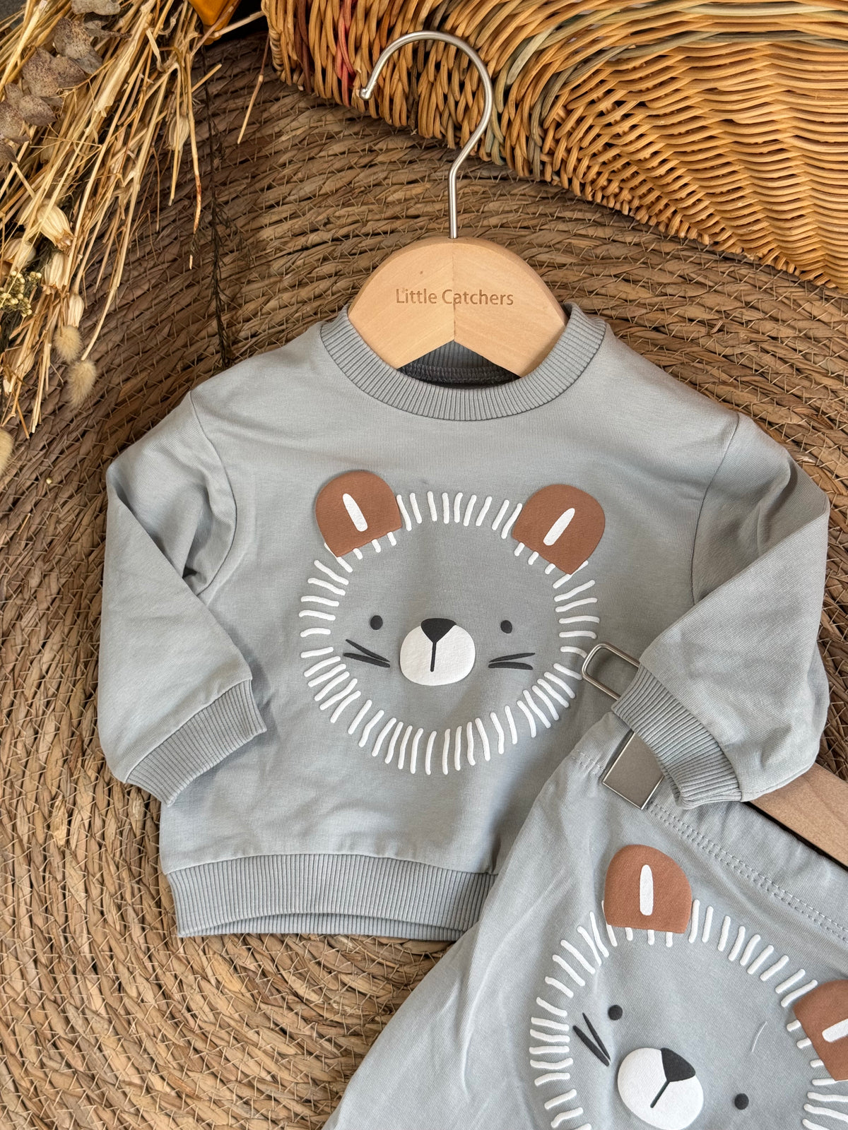 Lion Cotton Set-Light Grey