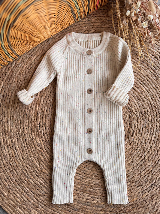 Pure Knit Baby Onesie-Confetti