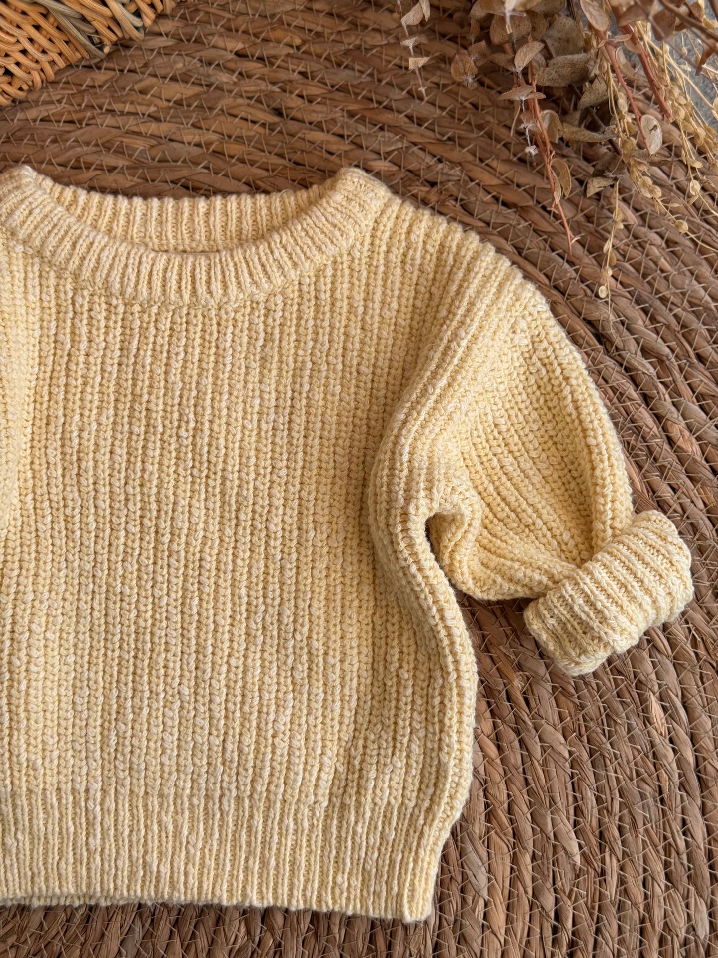 The Cozy Baby Sweater –Butter Yellow