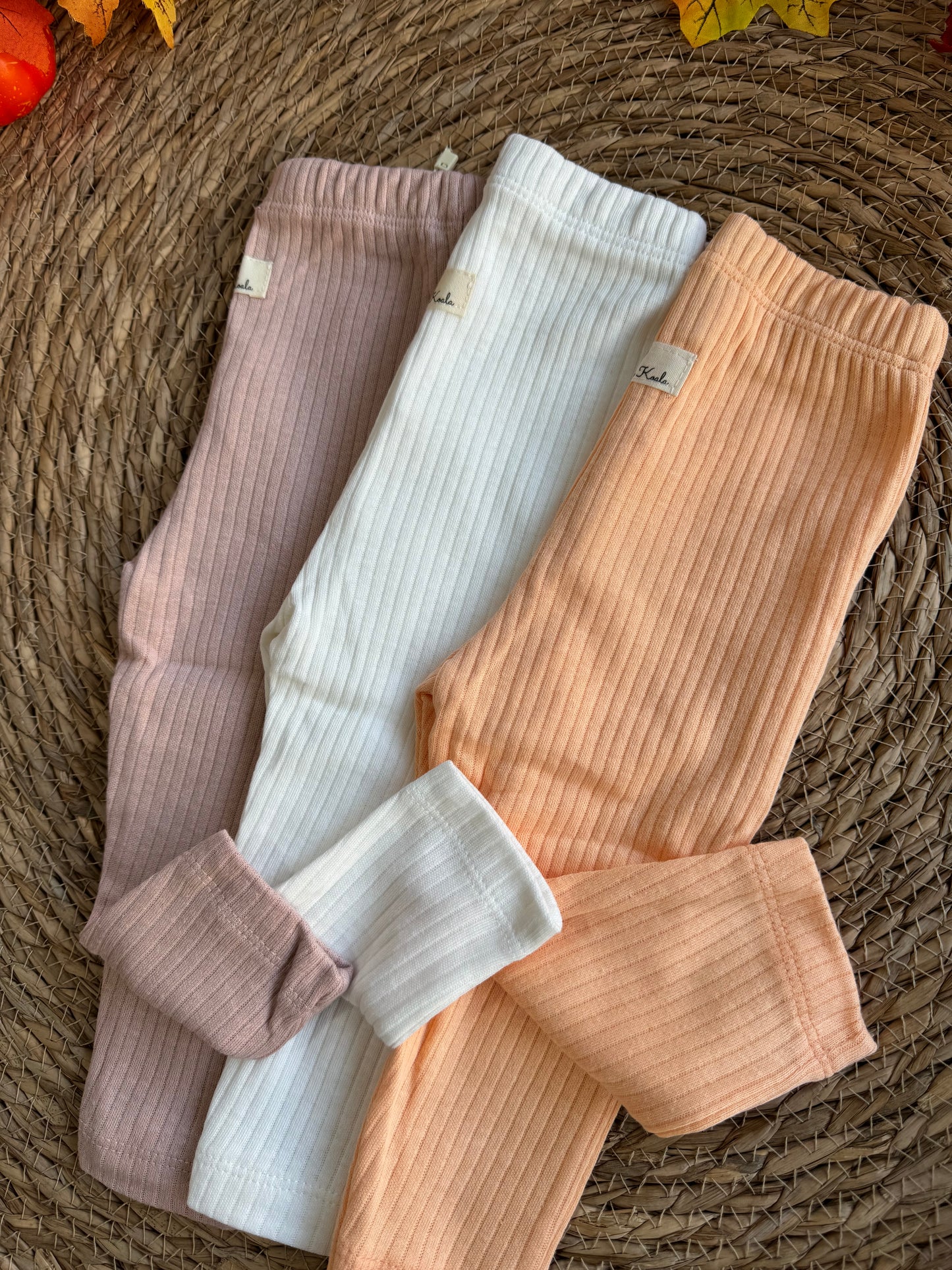 Ribbed Cotton Leggings set of 3 pieces