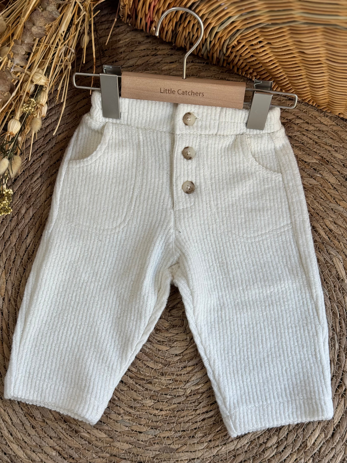 Ribbed White Pants