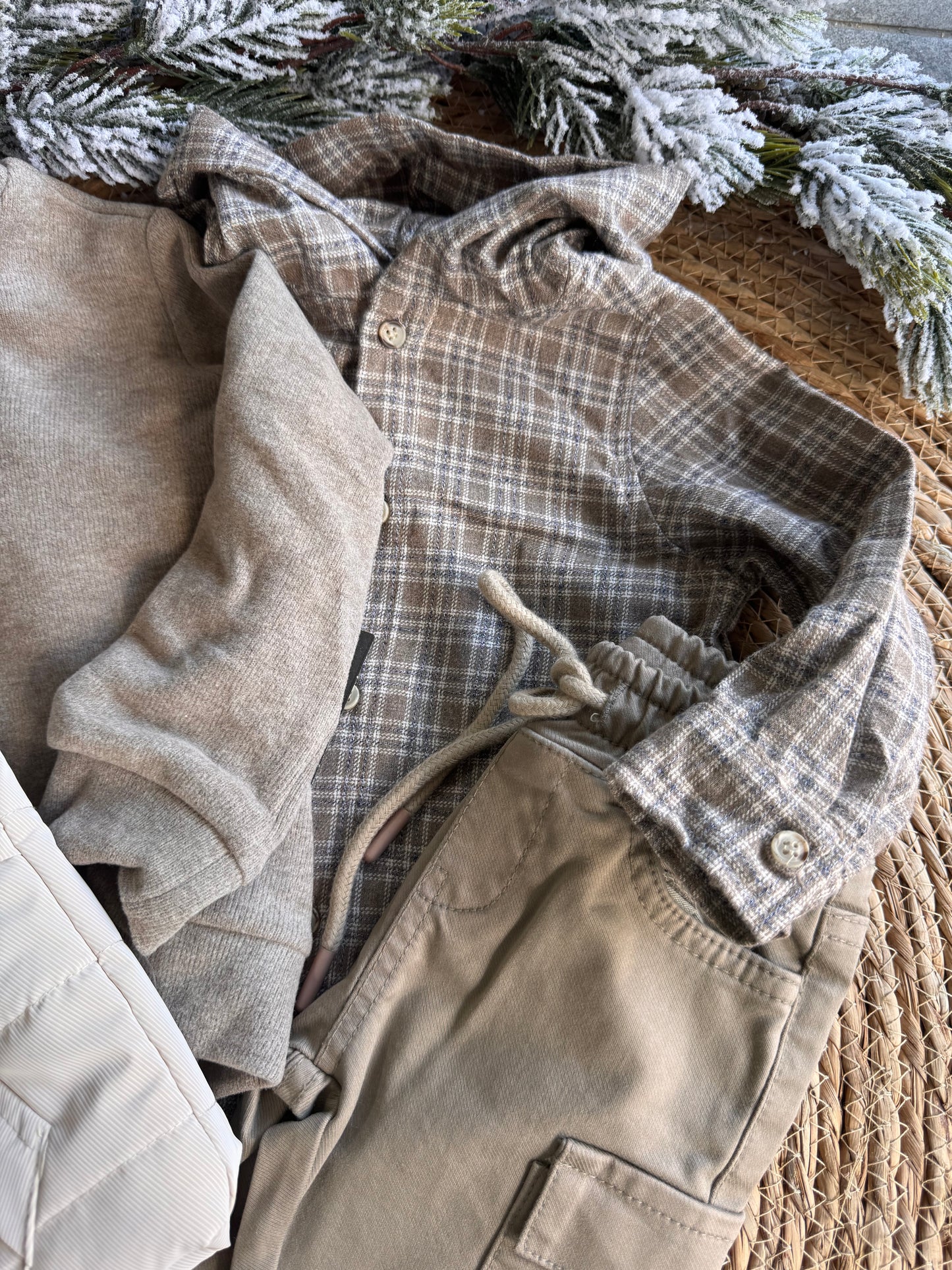 Little Neutral Winter Layered Set – Beige & Taupe