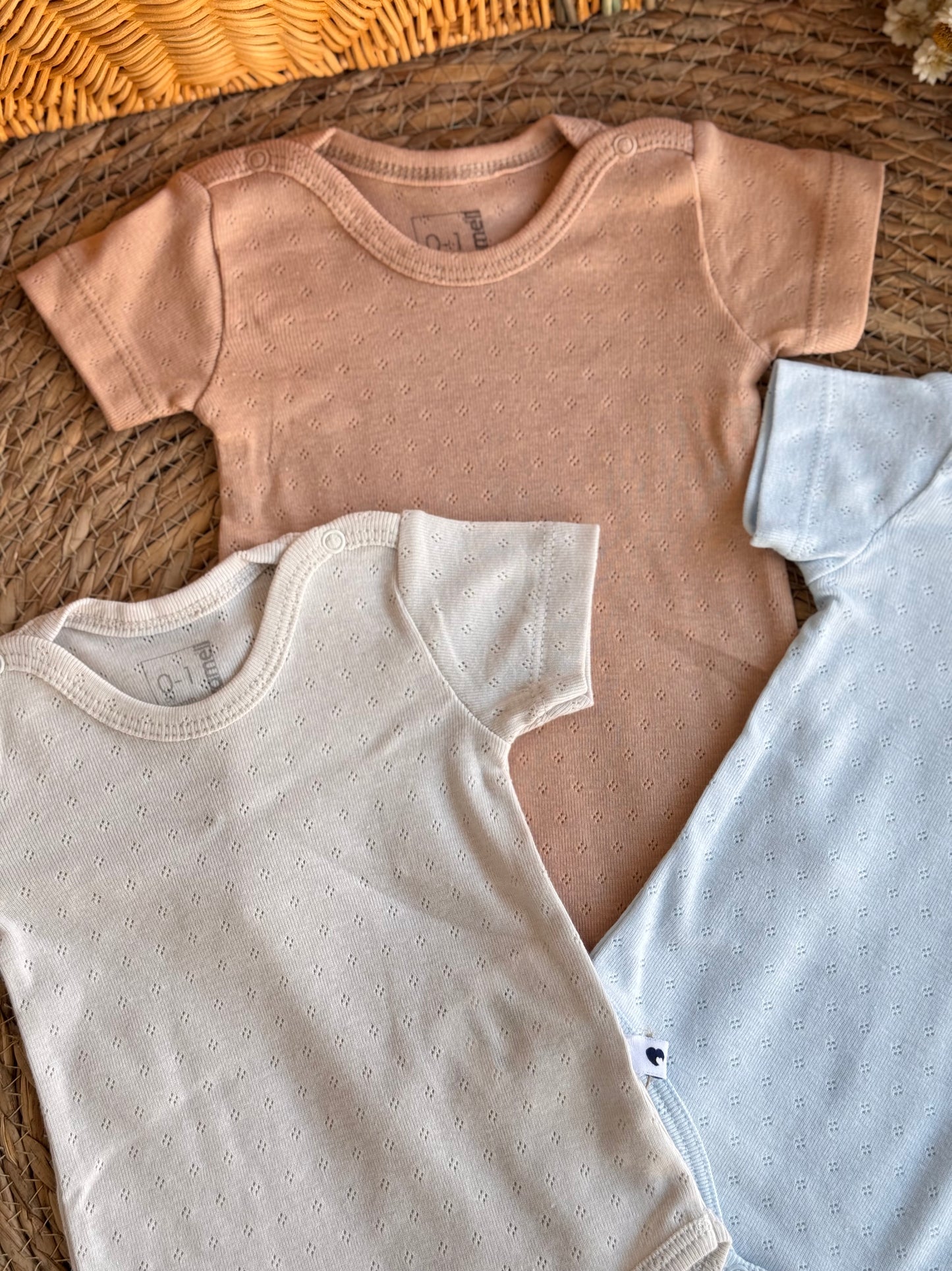 Soft Breeze Pointelle Bodysuit Set of 3pcs