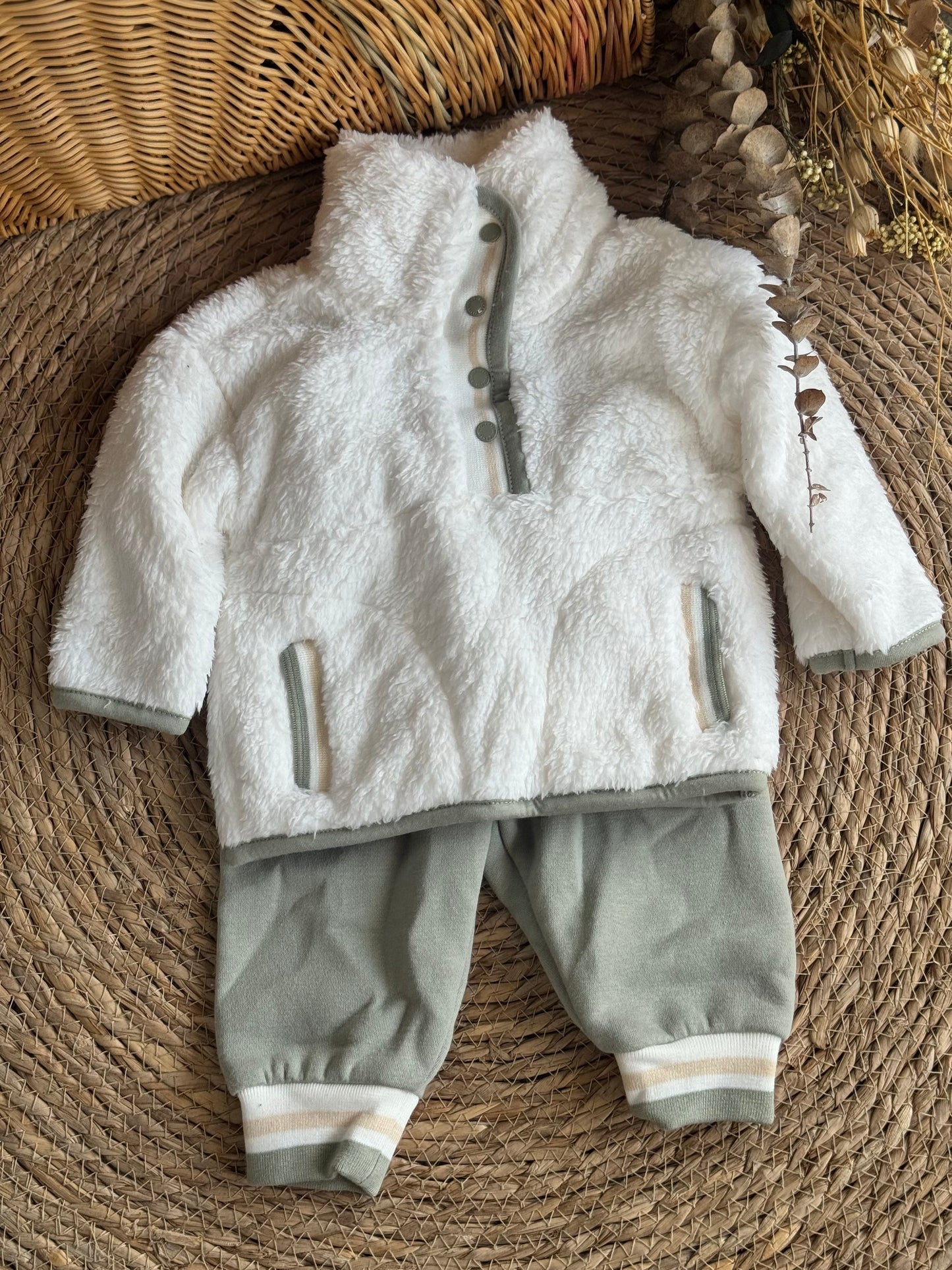 Sherpa Jogger Set - Sage Green