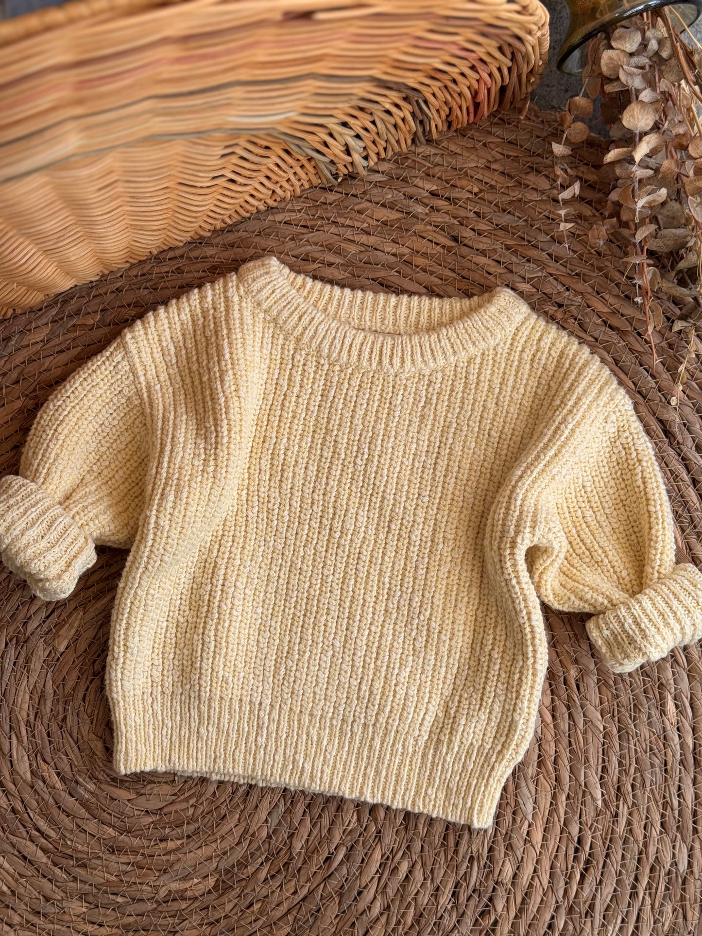 The Cozy Baby Sweater –Butter Yellow