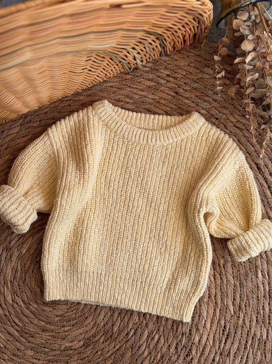 The Cozy Baby Sweater –Butter Yellow
