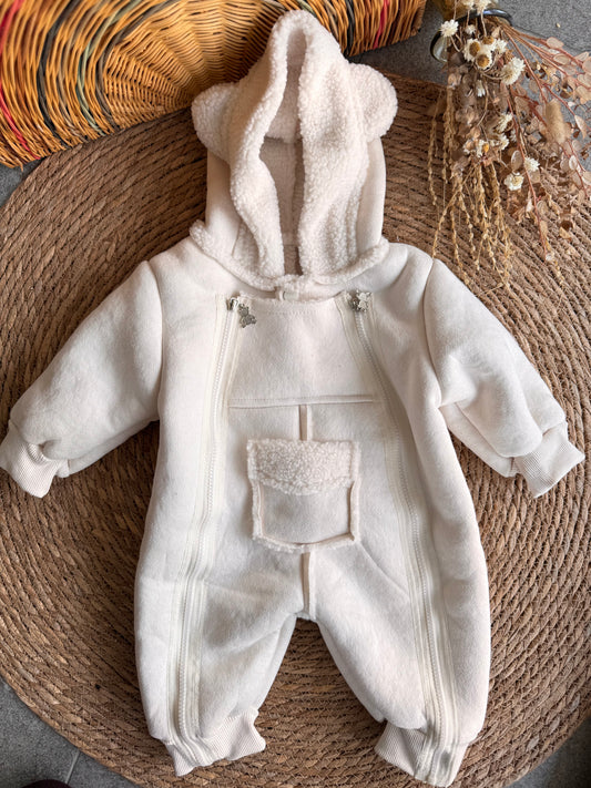 SnowBear Hooded Baby Suit-offwhite