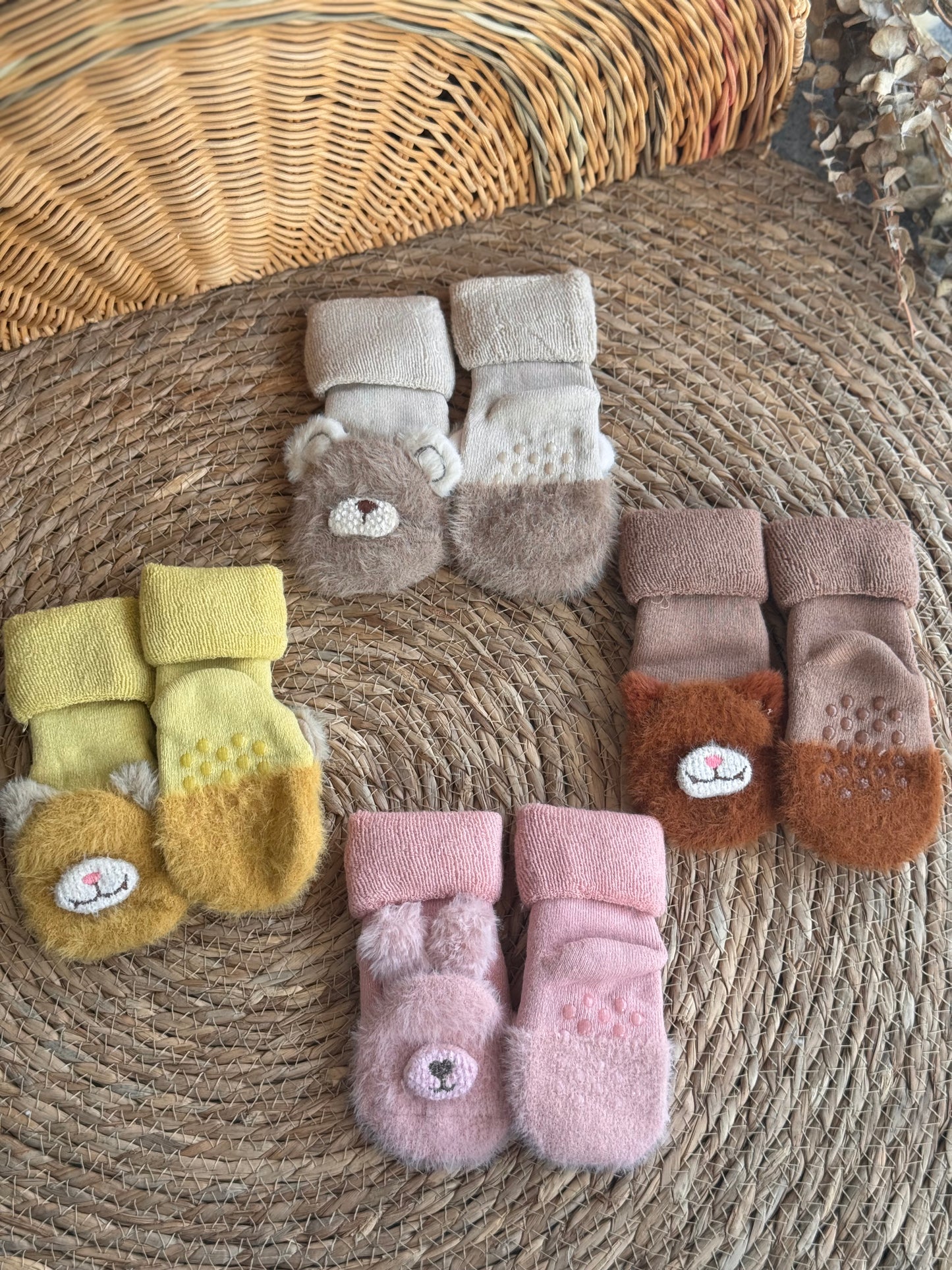 Fuzzy Socks with rubber sole size 0-2 y