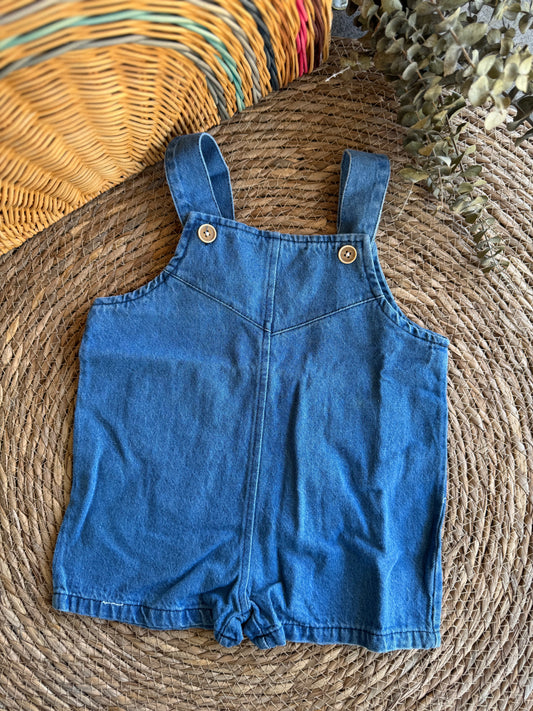 Denim jumpsuit short-blue