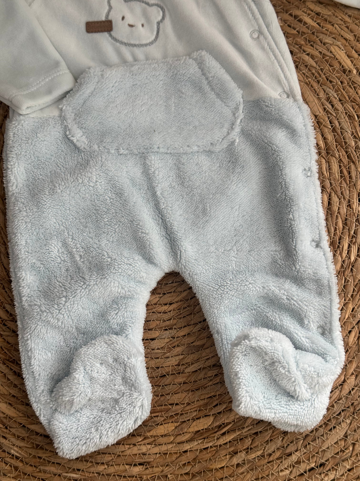 Bear Velvet Overall-Light blue
