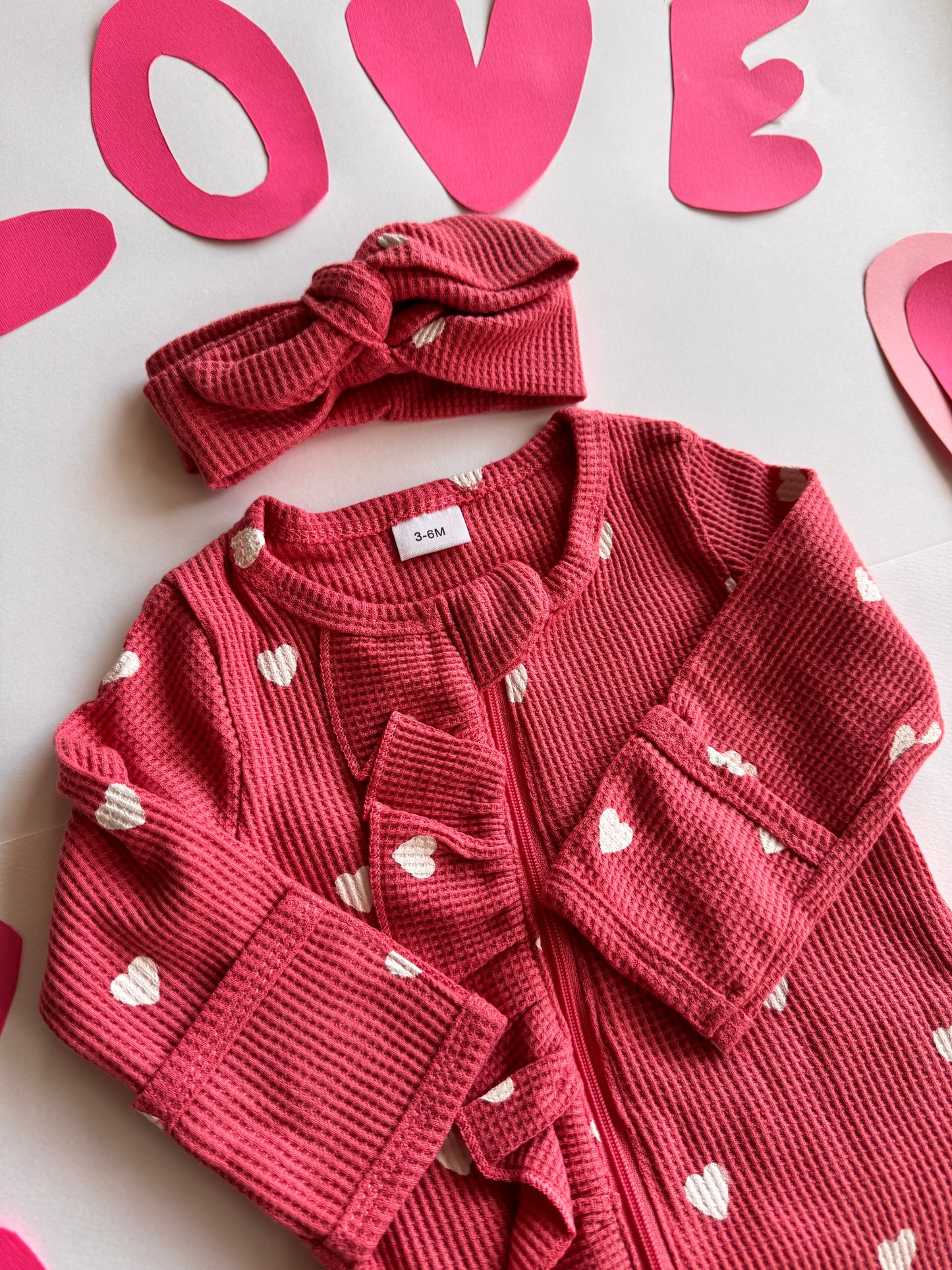 Tiny Heart Overall-Pink
