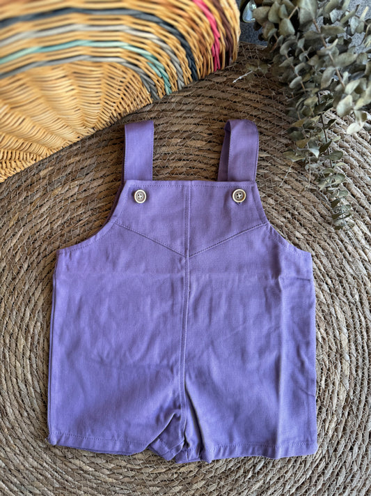 Denim jumpsuit short-purple