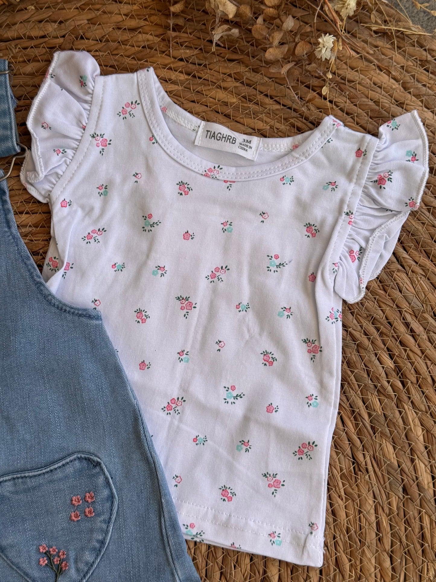 Little Blossom Denim Dress Set