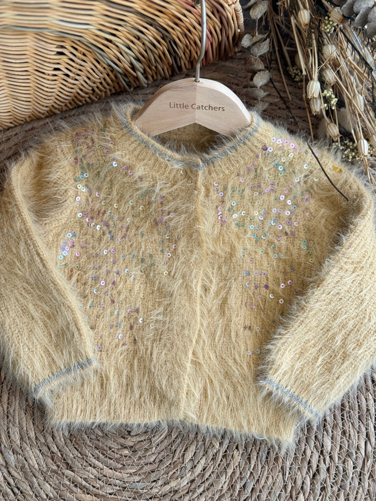 Fuzzy Knit Sweater-Camel