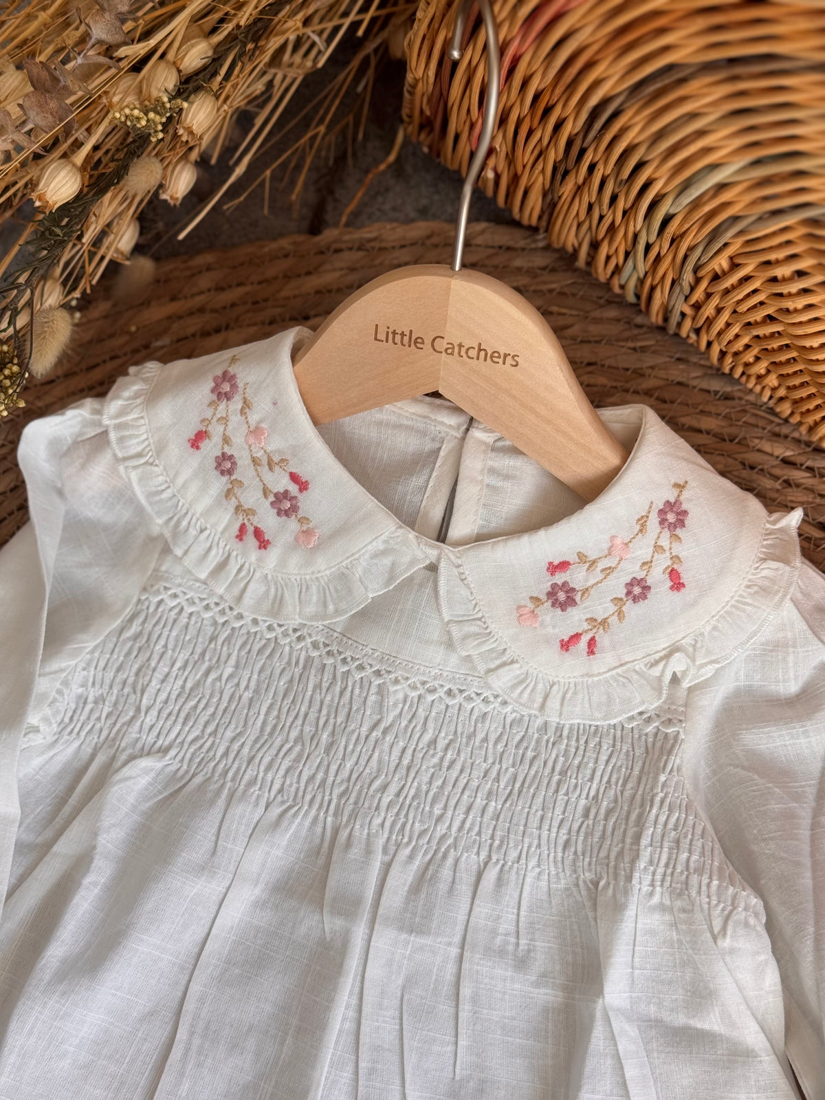 Floral Ruffle Collar Top