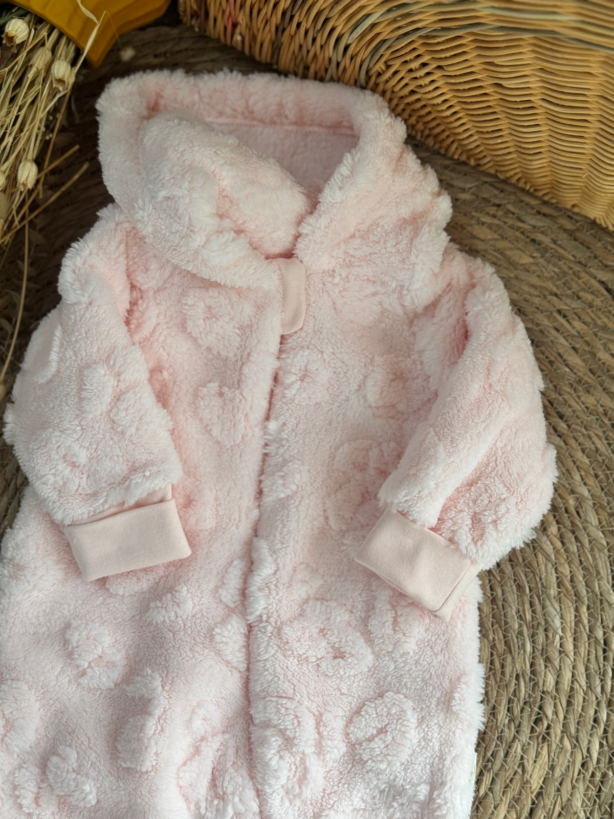 Floral Hooded Overall-Pink