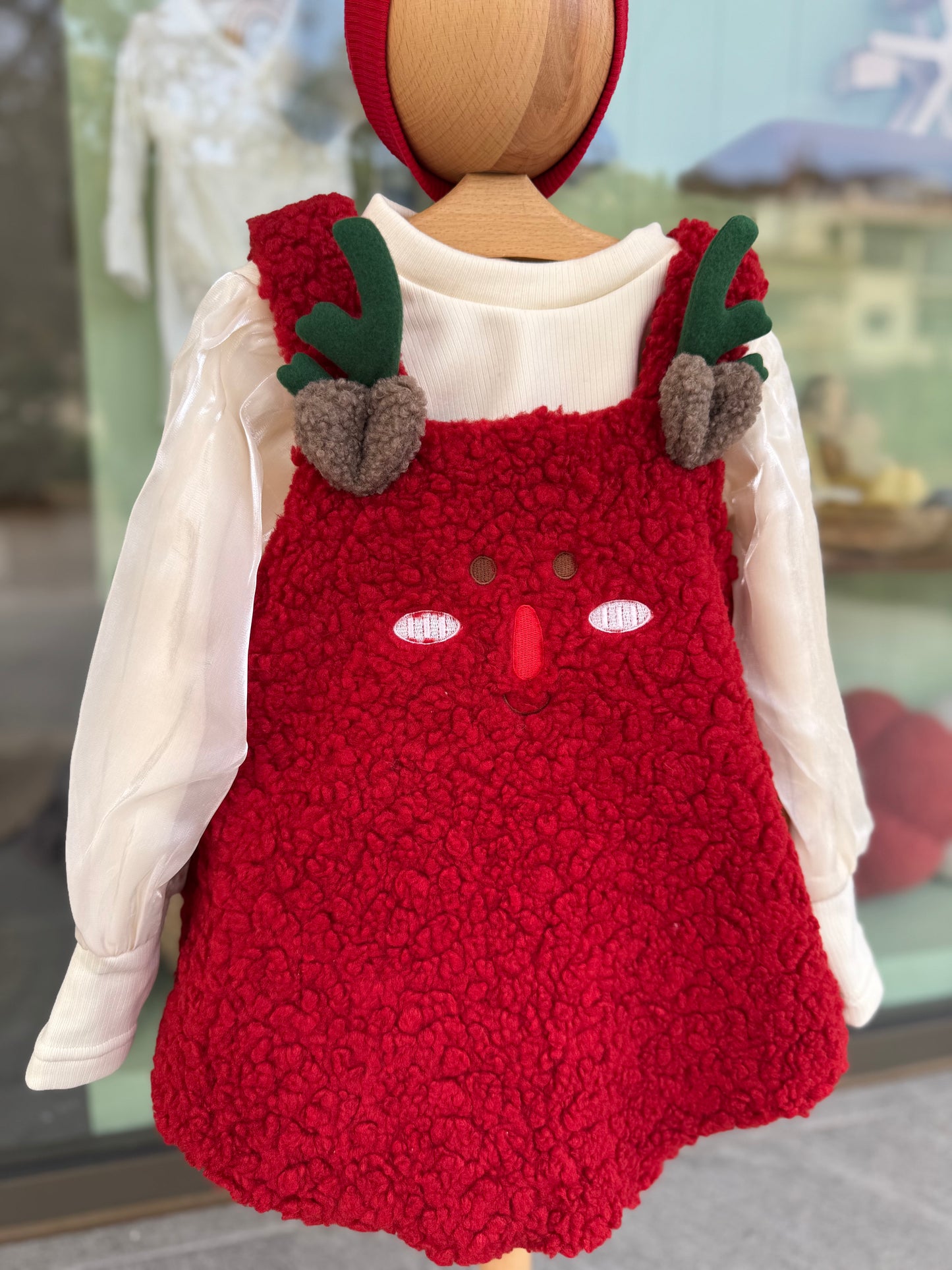 Rudolph Fleece Dress Set – Christmas Edition